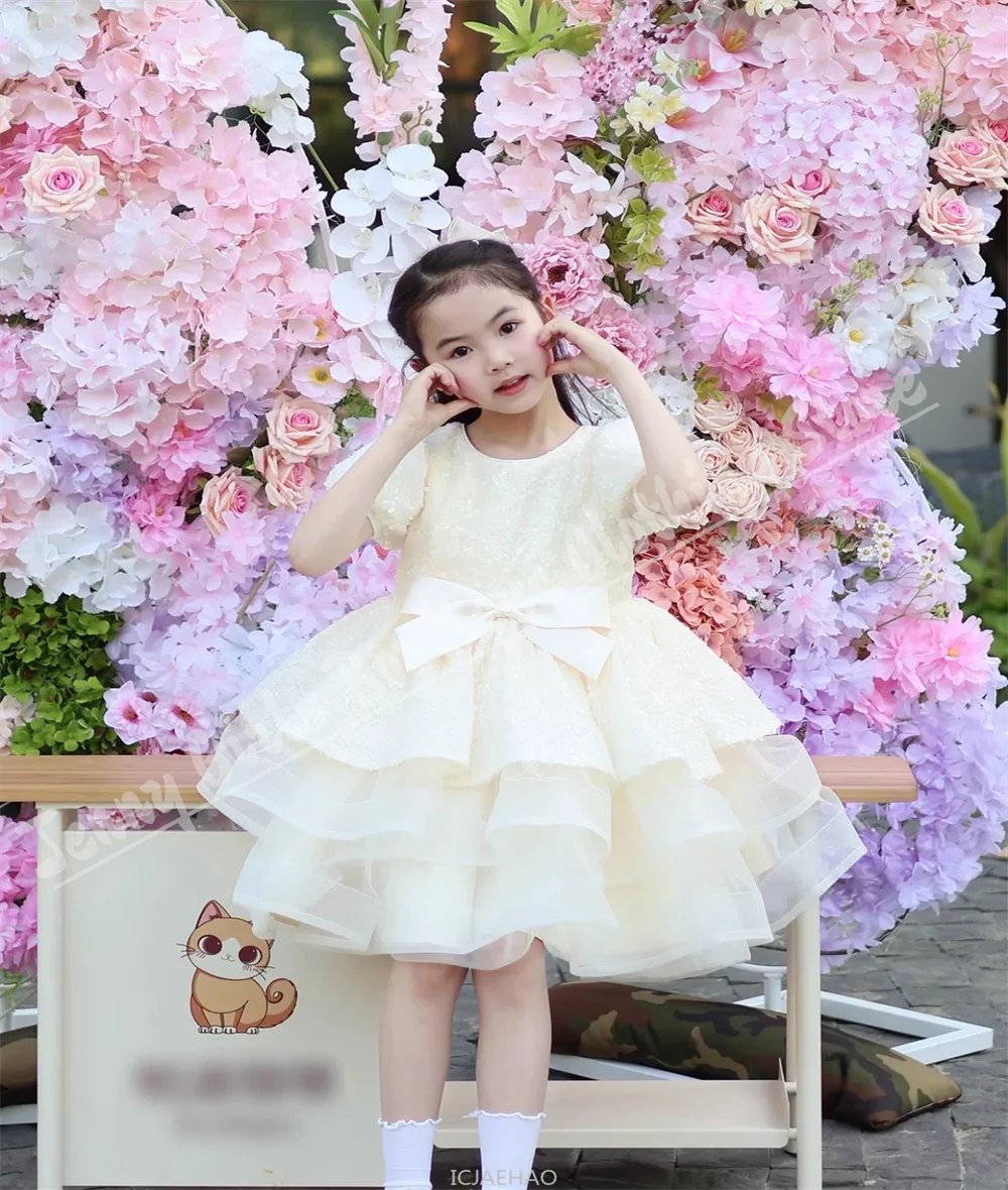 

Платье на день рождения для девочек, пышное праздничное платье с блестками, детский конкурс красоты, наряд для выступления на первое причастие