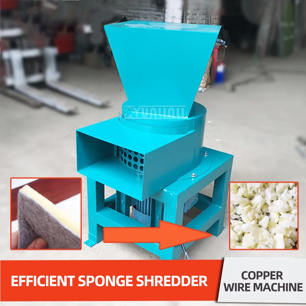 Broyeur d'éponge de sinusite de coton de latex, haute efficacité, usine de concassage de machine de canapé, particules de sinusite, 380V