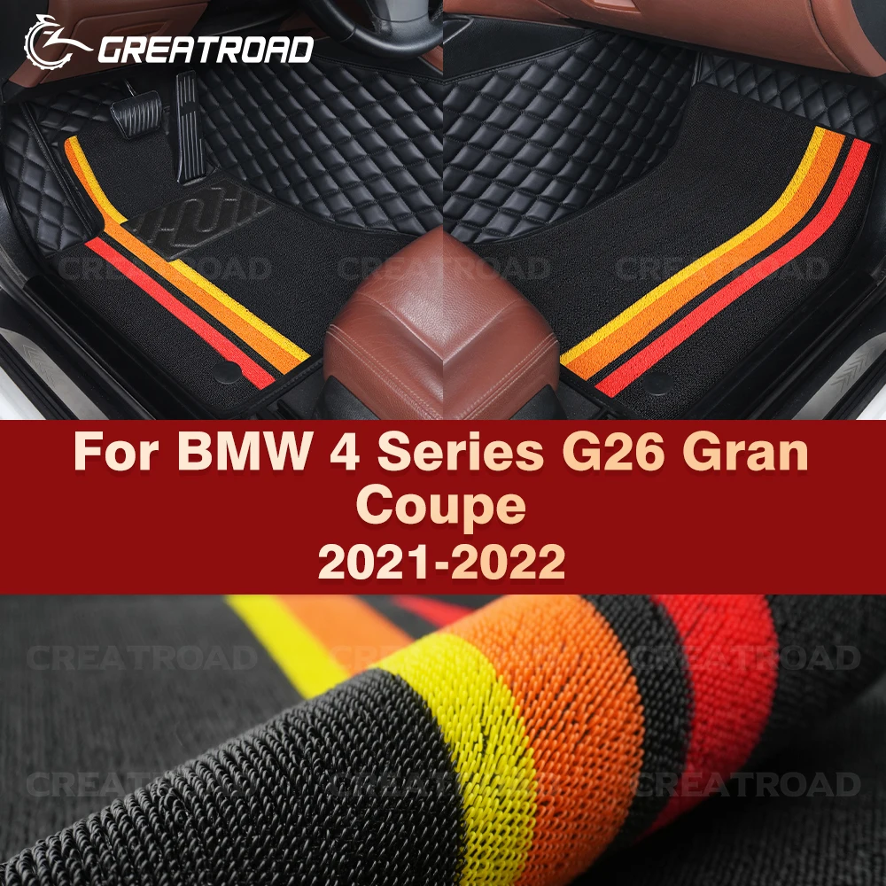

GREATROAD For BMW 4 Series G26 Gran Coupe 2021-2022 Double Layer Car Floor Mats Interior Accessories Auto Carpet Cover Custom