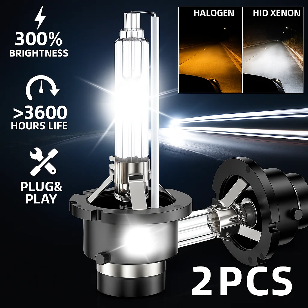 

2Pcs D2S HID Xenon Headlight Bulbs 35W 4300K/6000K 4000LM Super Bright Car Headlamp OEM Replacement Plug & Play