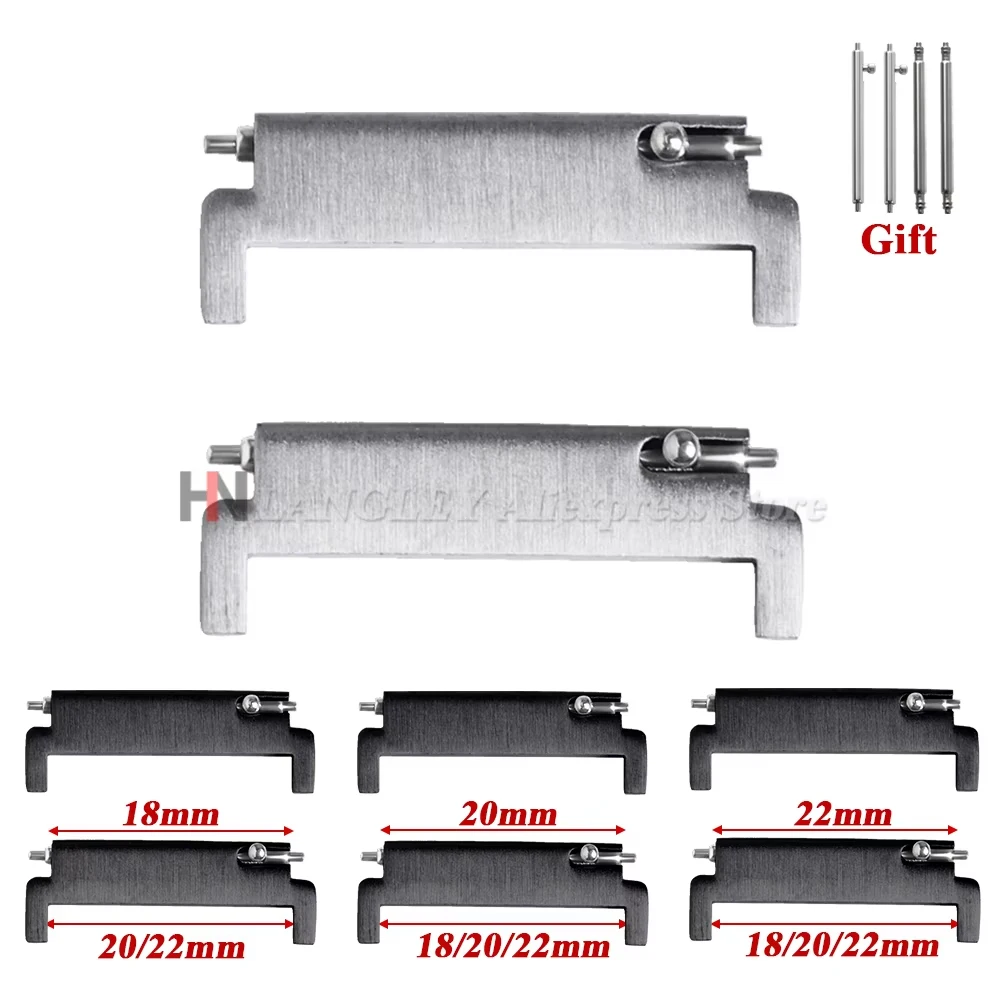 1 Pair Watch Strap Adapter 18mm To 20mm 22mm,20mm To 18/20/22mm,22mm To 22mm Quick Release Pins Connectors WatchBand Accessories