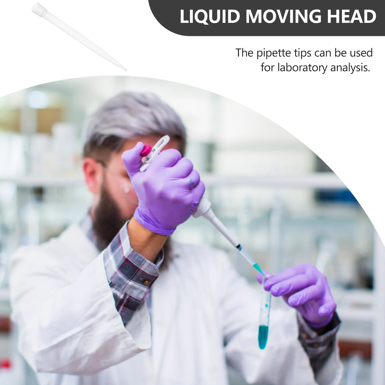 

300Pcs Transparent Pipettor Tips PP Cone Shape Efficient Liquid Transfer Laboratory Analysis School DIY Experiment Pipette