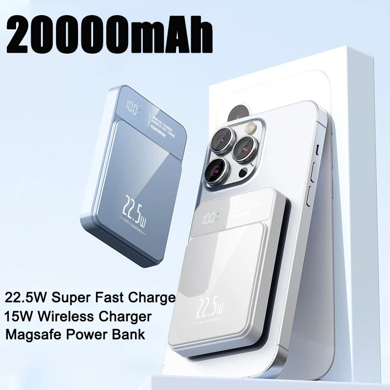 Magsafe Power Bank 20000mAh Wireless Magnetic Powerbank 22.5W Super Fast Charging Portable Charger for iPhone 14 Xiaomi Samsung