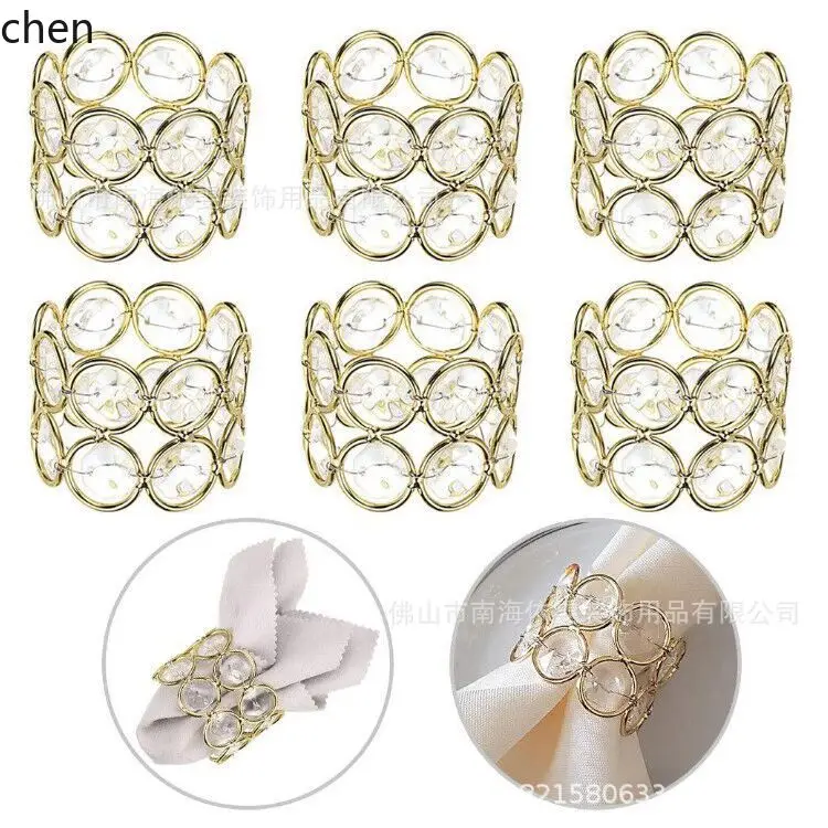 YFY gold Iron Full Silver Medium Double Line Embossed  Ring  Buckle  Ring Hotel Restaurant  Ring