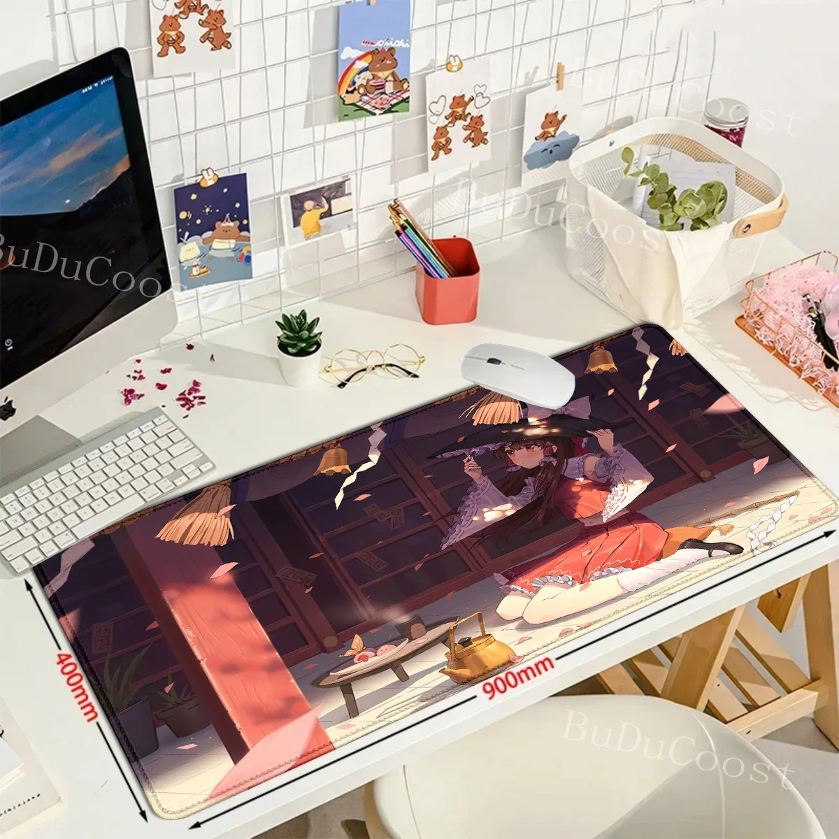 مشروع أنيمي توهو لوحة ماوس كبيرة للألعاب ، لوحة ماوس سميكة بحافة قفل ، لوحة مفاتيح كمبيوتر حصيرة طاولة مكتب #6