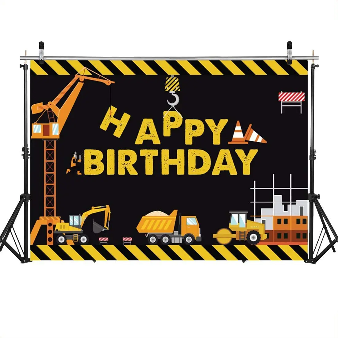 

Photography Backdrop Construction Theme Birthday Party Dump Truck Background Cake Table Boy Birthday Decorations Props