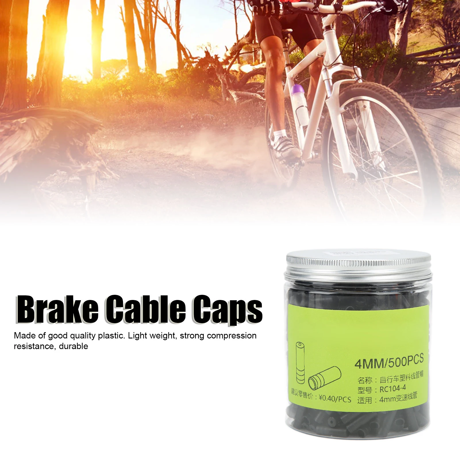 

500pcs Brake Cable Caps Plastic Material 4mm Light Weight High Toughness More Flexible Bicycle Accessories