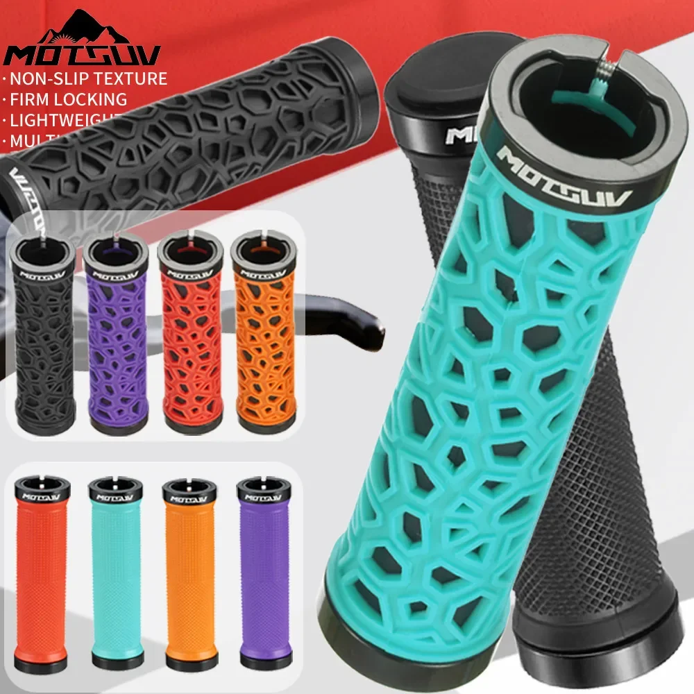 

MOTSUV Bicycle Handle Bar Grips MTB Bike Soft Double-sided Locking Handlebar Cover Plug Rubber Non-slip Cycling Accessories Part