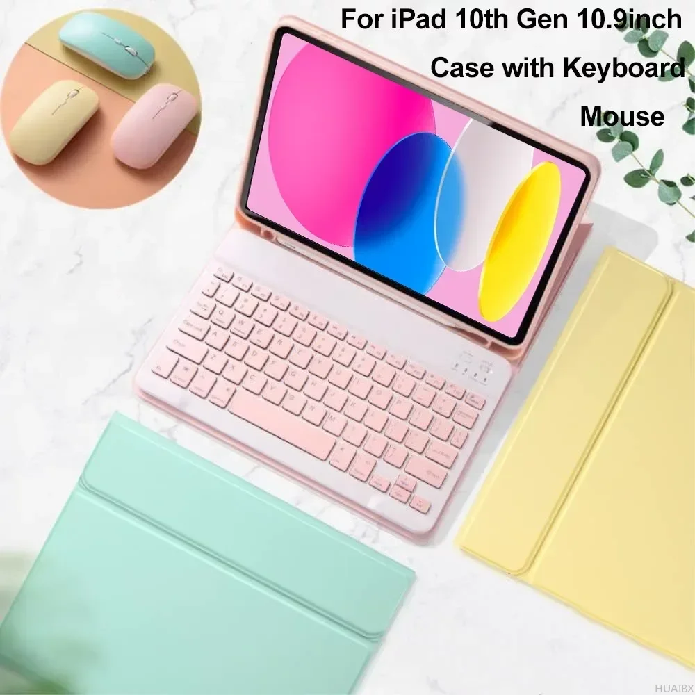 

Для iPad 10-го поколения, 10,9 дюйма, телефон с клавиатурой и мышью, съемный чехол для клавиатуры для iPad 10-го поколения 2022 A2757 A2777 A2696
