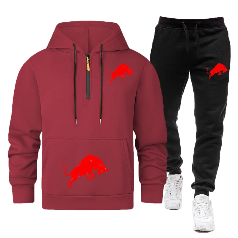 2025 Men's hardcore hooded sports suit, hoodie and pants, casual jogging wool hoodie, unisex sportswear, max