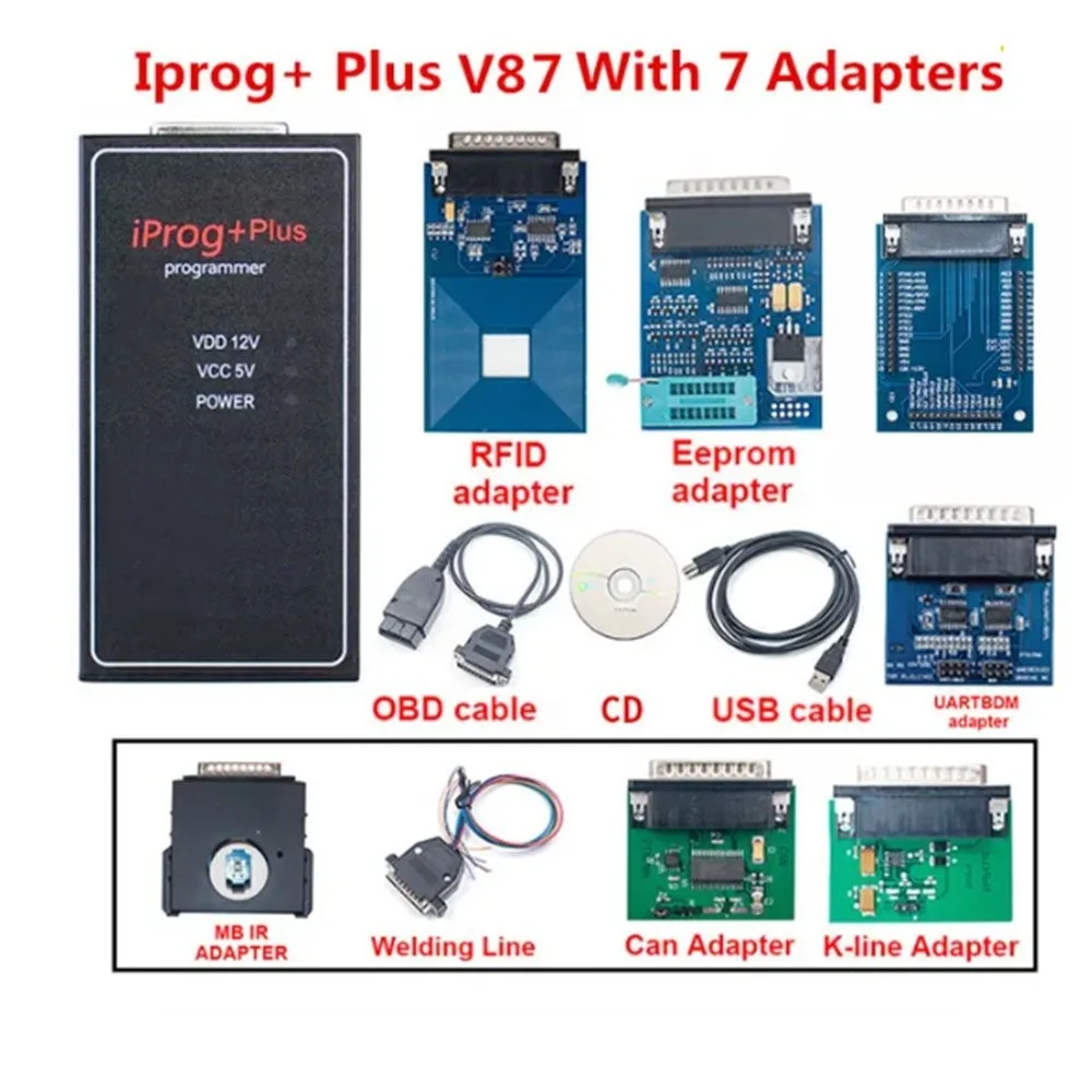 

2024 IPROG Pro V87 Full Set ECU Key Programmer Iprog+ Eeprom IMMO Car Radio Air`bag Reset Dashboard Kilometer DIGIPROG 3 Carprog