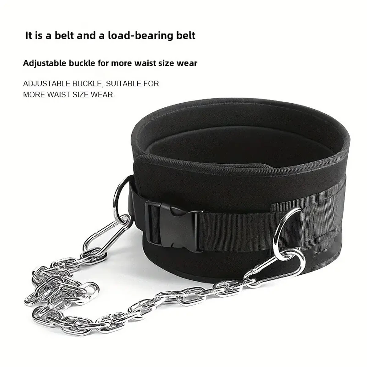 Dip Belt Gewichthebergürtel mit Kette 440lbs Verstellbarer Taillengürtel für Klimmzug- und Krafttraining – Detail 3