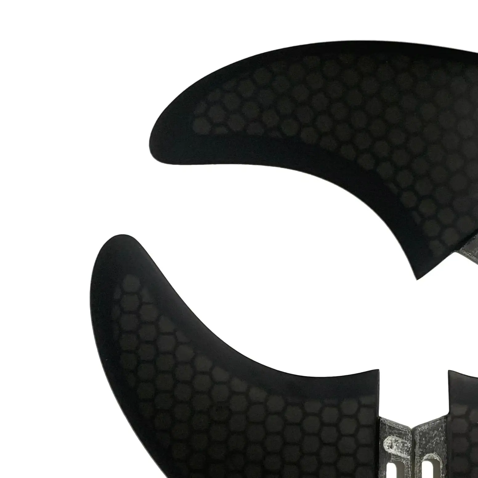 RISECE Fiberglass Surfboard Fins AM2 Honeycomb Surf Fin Double Tabs 2 Base Thruster Fin Set 3PCS