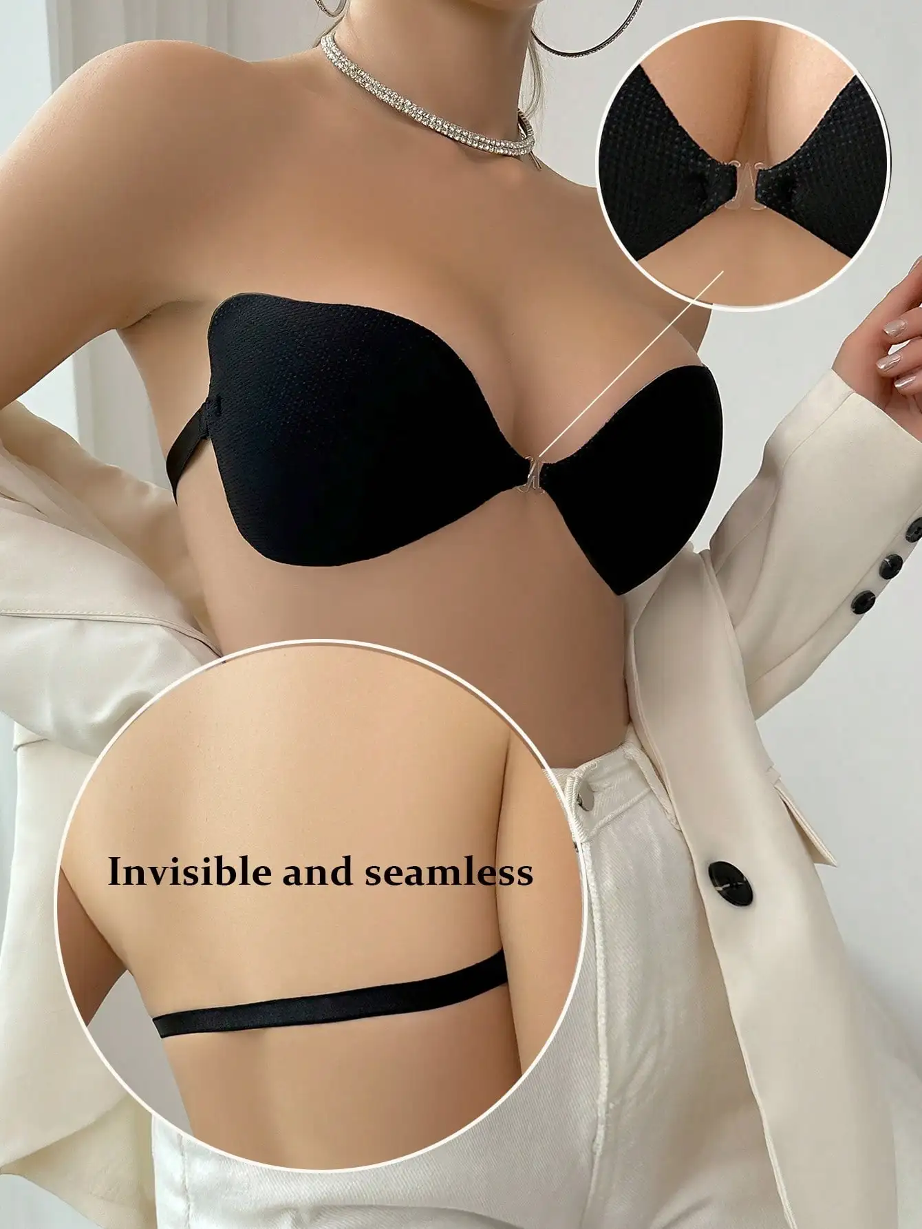 

Невидимый бесшовный бюстгальтер без бретелек для женщин, без спинки и без косточек