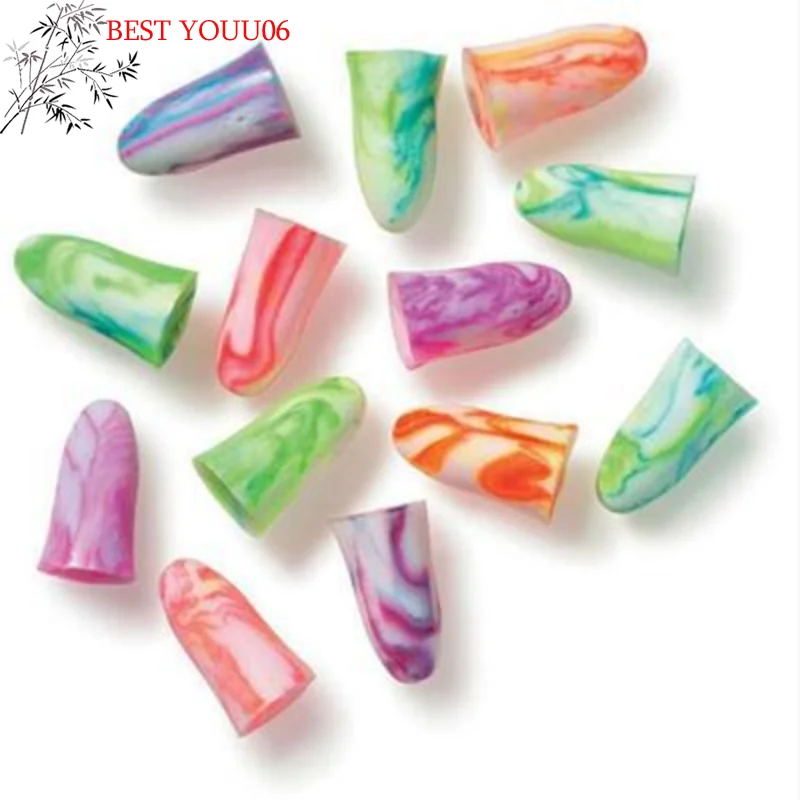 

(YOUU06)10PC Sleep Noise Prevention Earplug Health Noise Reduction Colorful Soft Foam Ear Plugs For Travel Sleeping Random Color