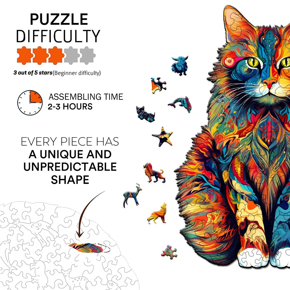 Wooden Jigsaw Puzzles-Wooden Puzzle Adult Unique Shape Advanced Phoenix Wooden Jigsaw Puzzle for Adult, Family Puzzles Gifts