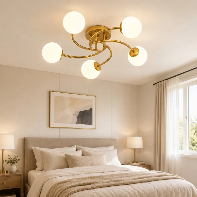 European Style Magic Bean Molecule Chandelier Apartment Living Room Homestay Diverse Optional Dual Use Suction and Suspension
