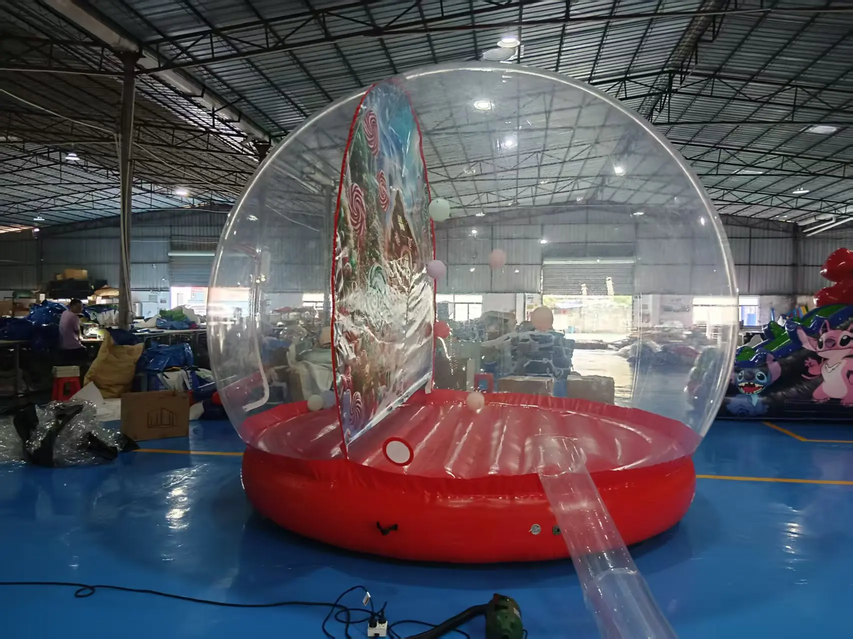 Customizable 4m Diameter Inflatable Christmas Snow Globe Ball Transparent Photo Booth Hot Sale