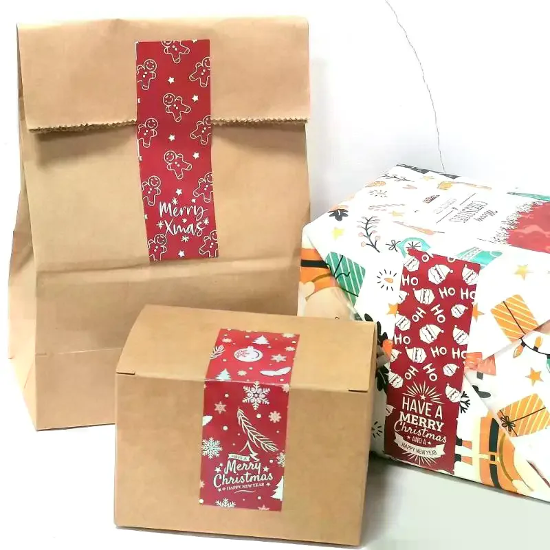 สติกเกอร์สุขสันต์วันคริสต์มาส 90 ชิ้น สำหรับห่อของขวัญ กล่องของขวัญคริสต์มาส บรรจุภัณฑ์ สติกเกอร์ตกแต่งปิดผนึก อุปกรณ์คริสต์มาส