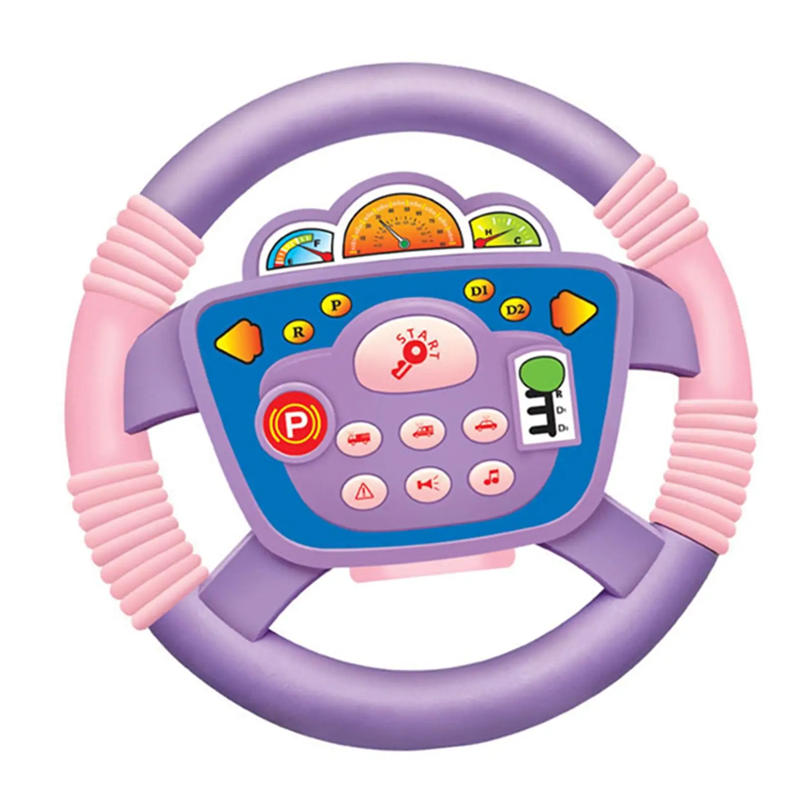 Pretend Play Steering Wheel Toy for Kids Car Dashboard Simulator with Suction Cup Stand Baby Early Education Driving Game