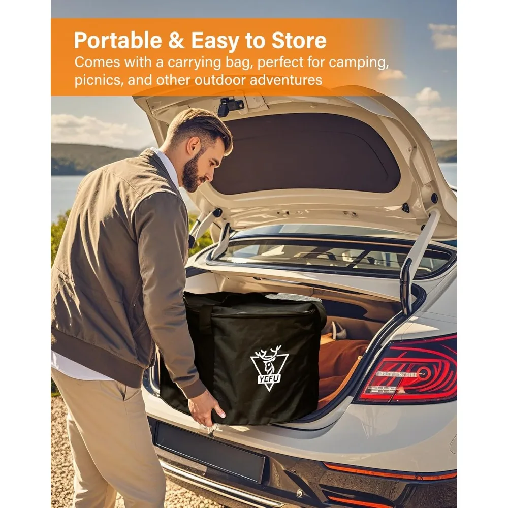 حفرة نار خارجية بدون دخاني - 304 ستانلس ستيل، 27 بوصة، مقلاة رماد قابلة للإزالة، فضي، مناسبة للاستخدام في الفناء الخلفي