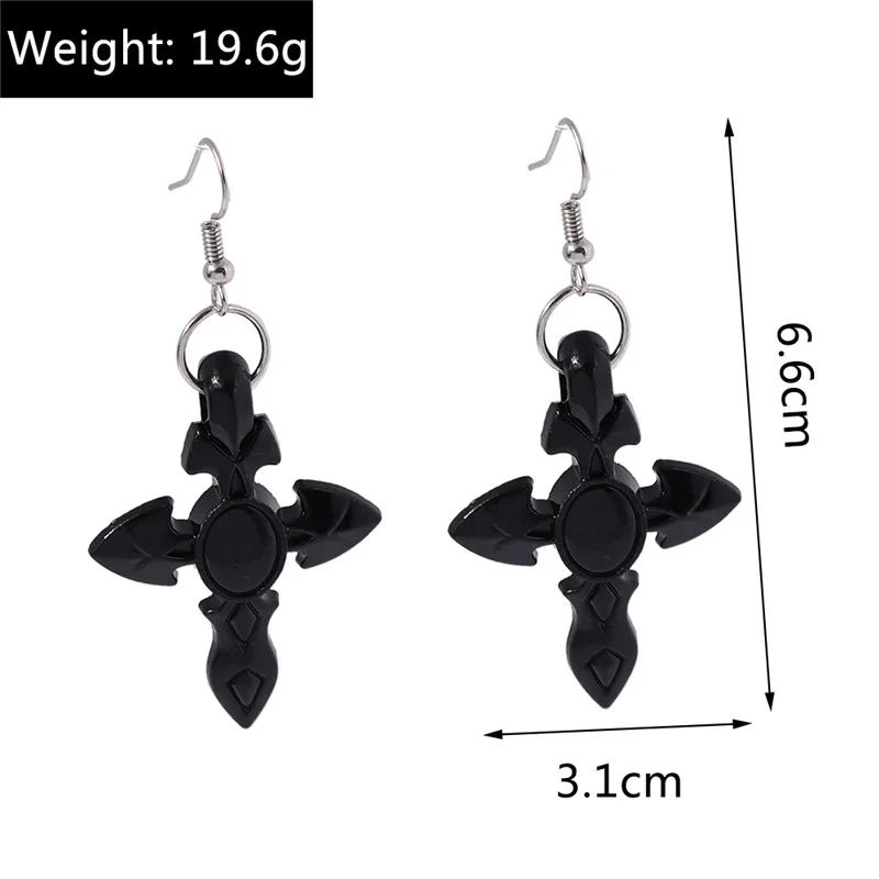 Aihua Große Steampunk Vintage Ägyptische Ankh-Kreuz-Ohrringe für Damen und Herren, Gothic Persönlichkeits-Ohrringe für Damen und Herren, Schmuck – Detail 14