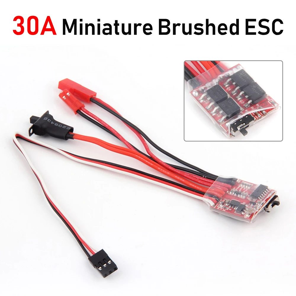 20A 30A Brushed ESC RC Motor Micro ESC for Mini 1/16 1/18 1/24 RC Car Boat Tank w/Brake