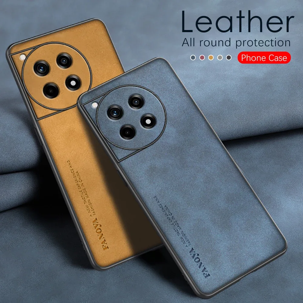 Sheepskin Leather Case For OnePlus 12 12R OnePlus12 One Plus Nord CE3 CE 3 Lite Nord 3 Ace 2V Silicone Shockproof Bumper Coques