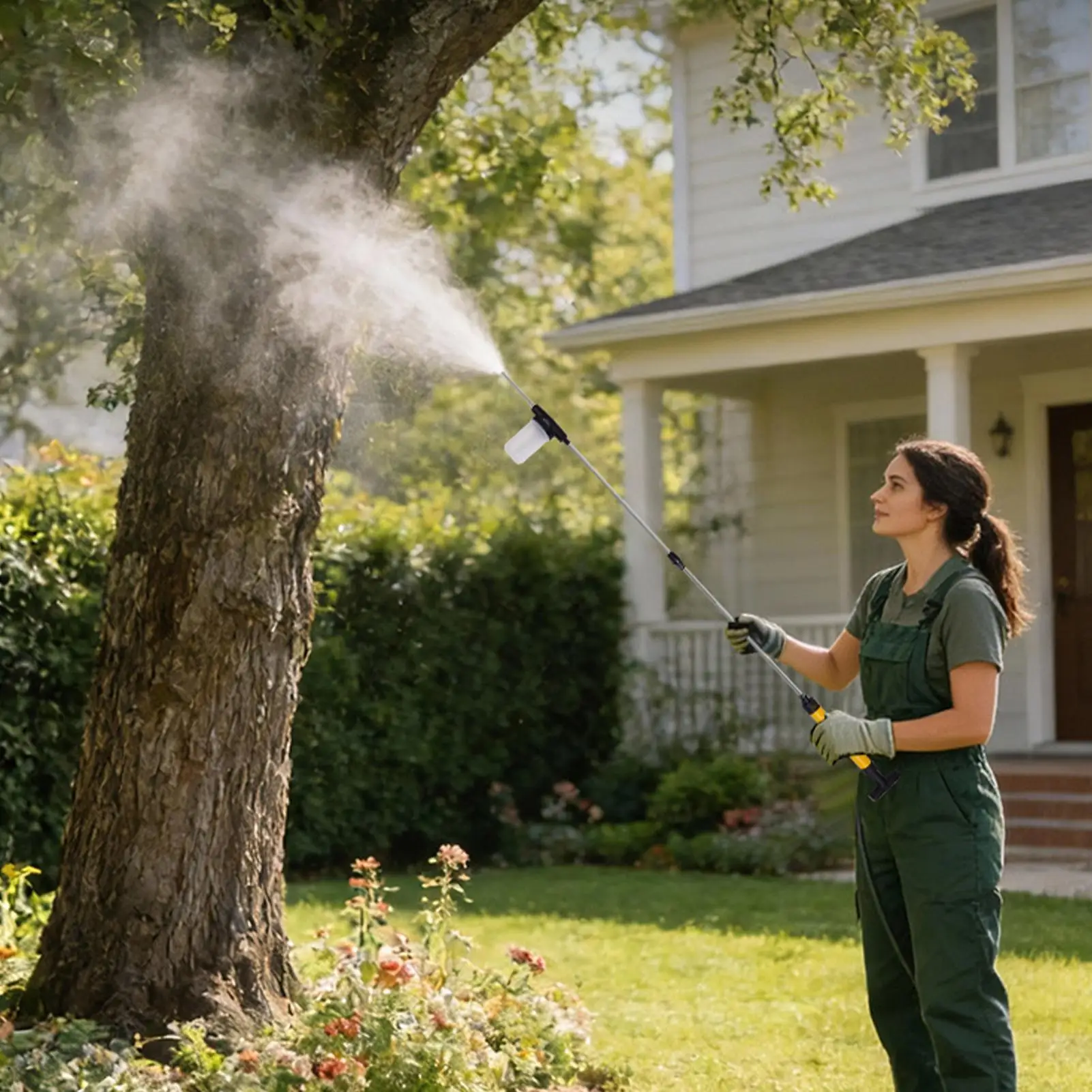 Powder Duster with 2 Extension Pole Dispenser Diatomaceous Earth Spreader for Home Greenhouse Farm Garden Indoor Outdoor