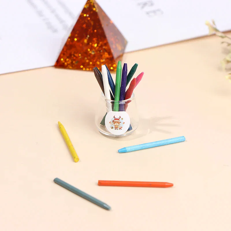 1 Set 1/12 Dollhouse Miniature Crayon for Stationery Doll House Accessories