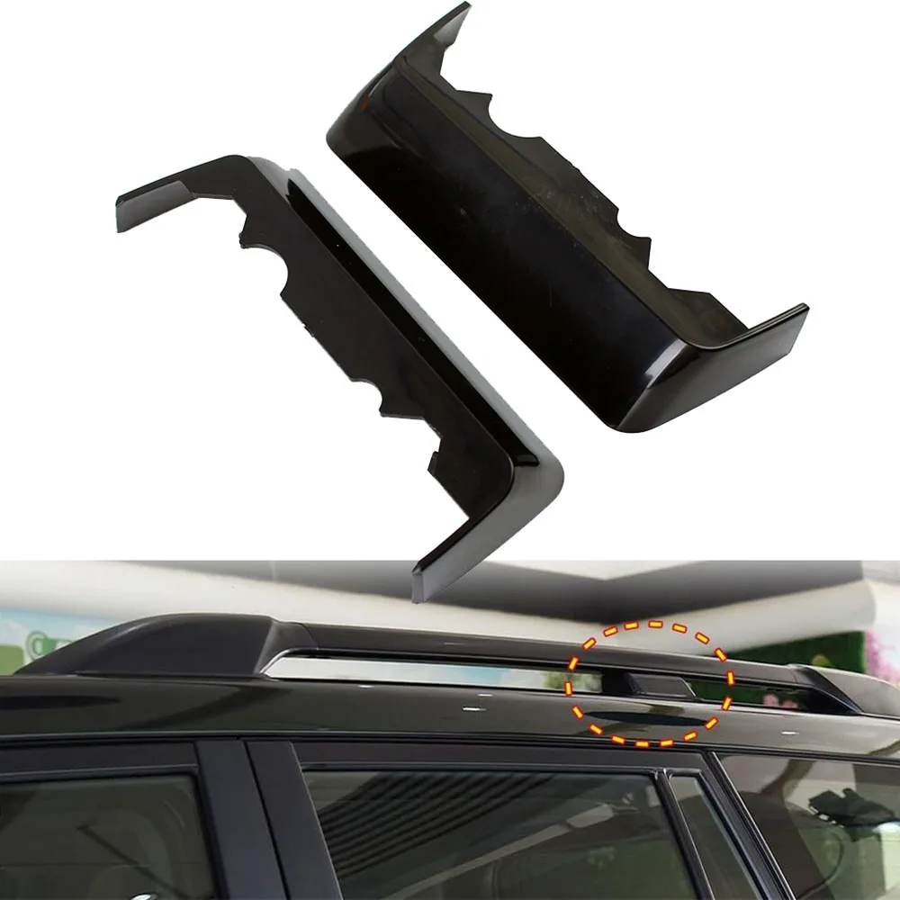 For Toyota Land Cruiser Prado 150 J150 FJ150 2010-2022 Black Exterior Roof Rack Rails Luggage Center Protector Cover 2pcs