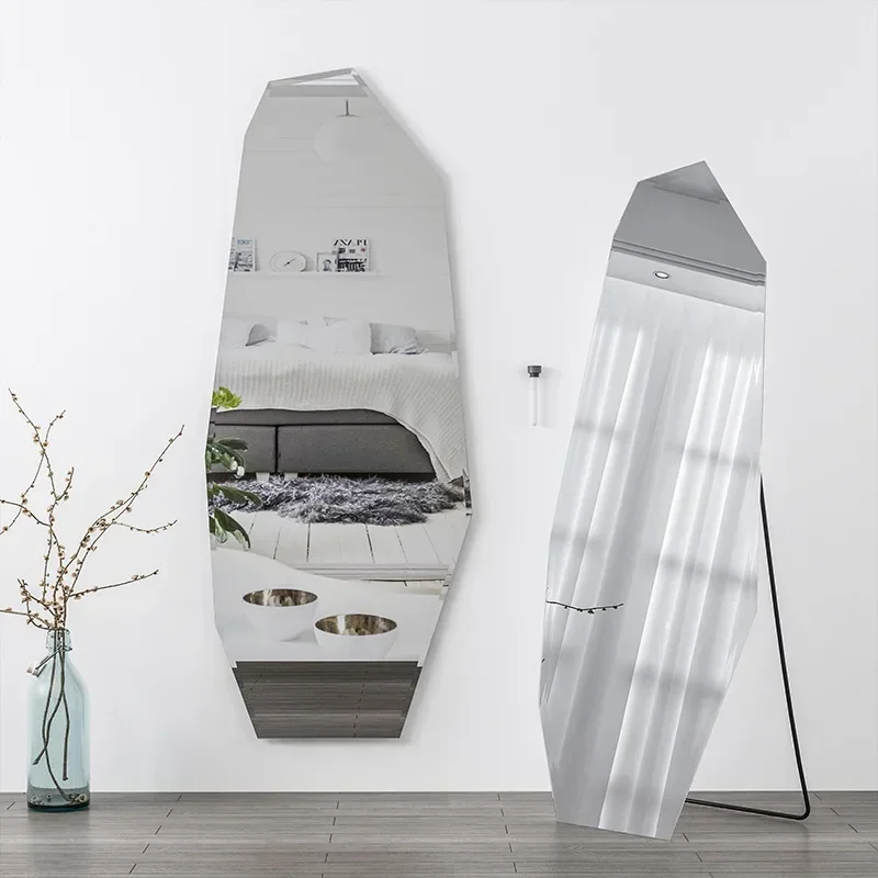 Modern Irregular Full Length Wall Mirror Simple Fashion Design Hanging Mirror for Home Bedroom Bathroom Decorative Accessory