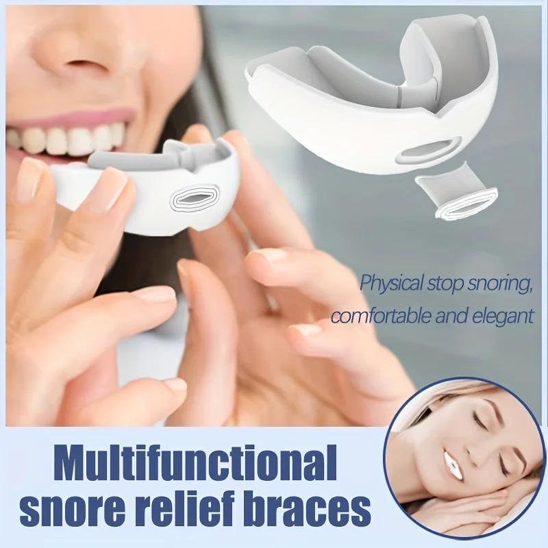 Multifunctional Snore Relief Braces, Portable Food Grade Silicone Braces, Preventing Bruxism, Solving Sleep Noise Problems