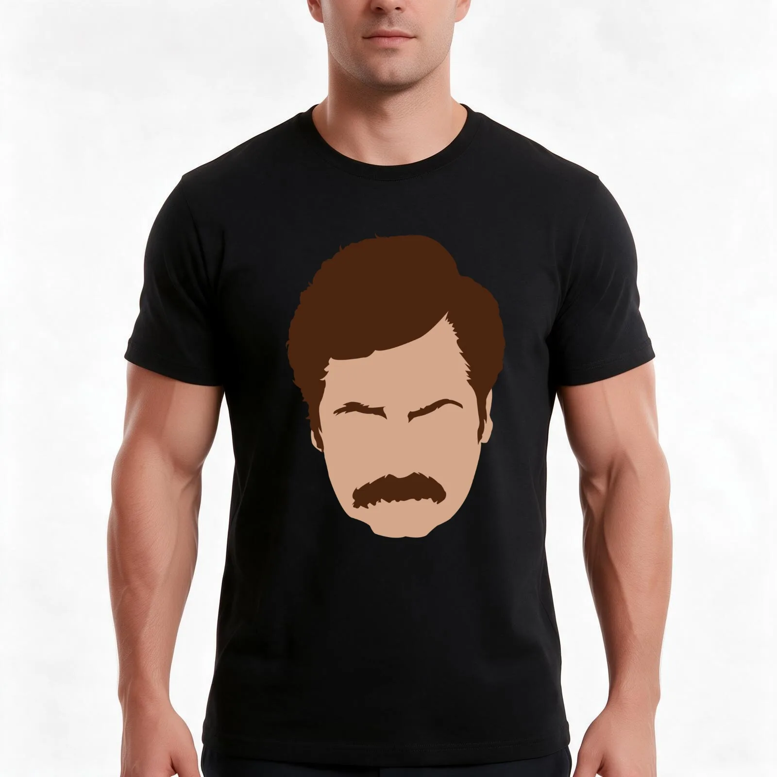 Ron Swanson T-Shirt Summer Casual Cotton Tee Oversized Streetwear Tops Vintage Graphic Print Loose Fit Short Sleeve