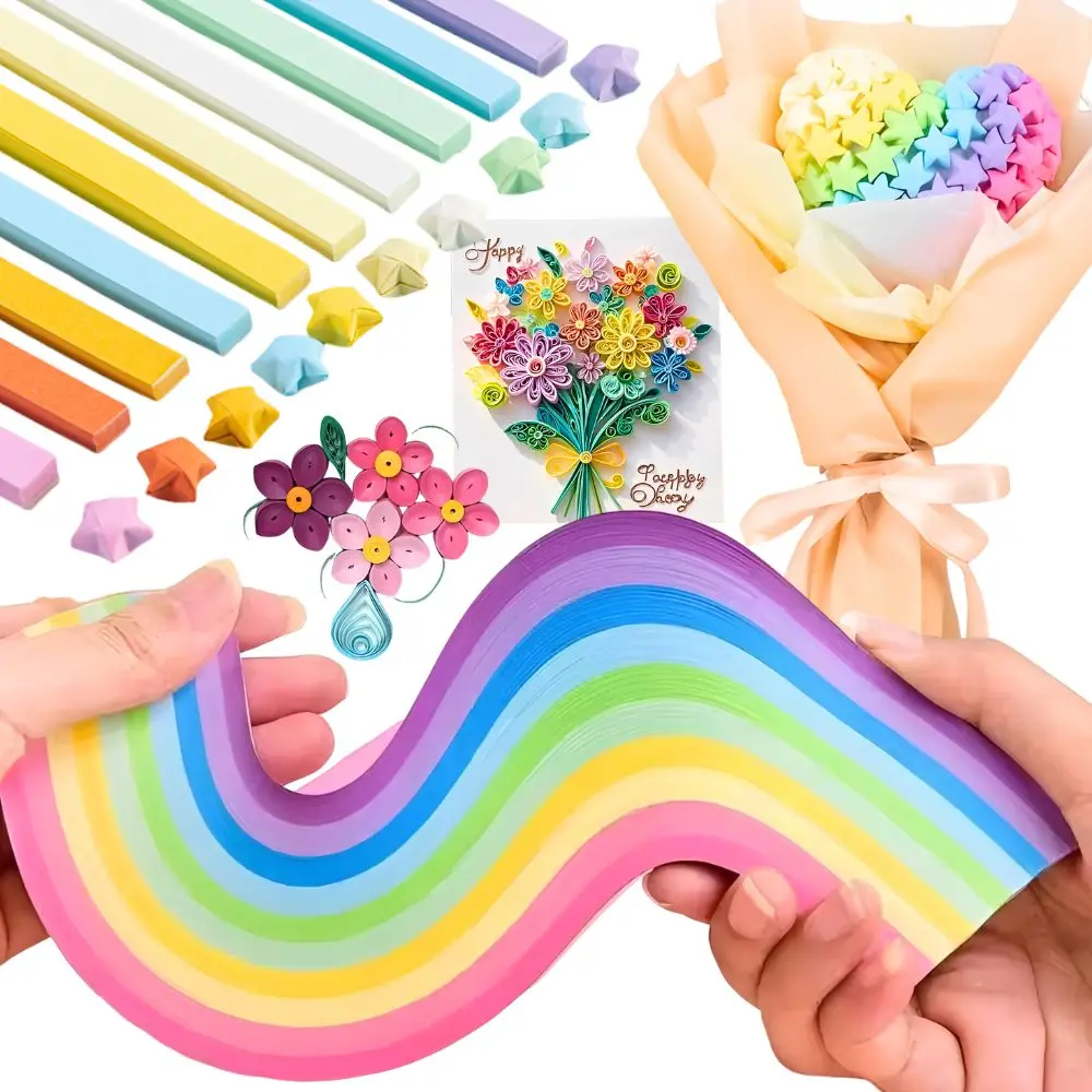 540 Blatt 10 helle Farben Sternfaltungspapier DIY Bunter Glücksstern Muttertag Geburtstag Jubiläum Geschenke Grußkarte YMY