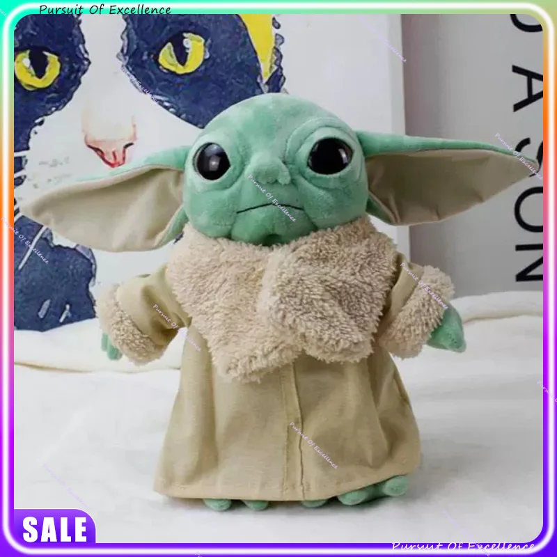 In Stock 15CM Mandalorian Baby Plush Keychain Cartoon Anime Backpack Decoration Trendy Stuffed Doll Holiday Gifts