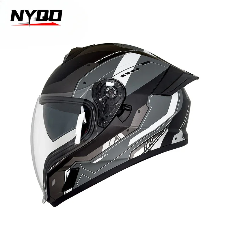 Motorcycle Helmet Ghost Face Full Capacete Road Racing Half Flip Up Casco Unique Long Lens Flip Up Men Women cascos para moto