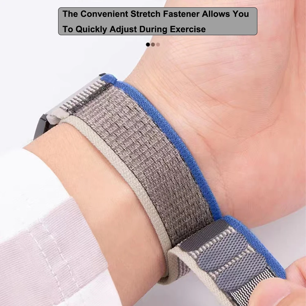 استبدال حزام النايلون لـ Zeblaze Vibe 7/Pro/Lite/stratos 2 3/Btalk/GTR 3 Pro/Ares 3 Pro سوار Mi Watch 2 Pro S1 S4 22mm Correa