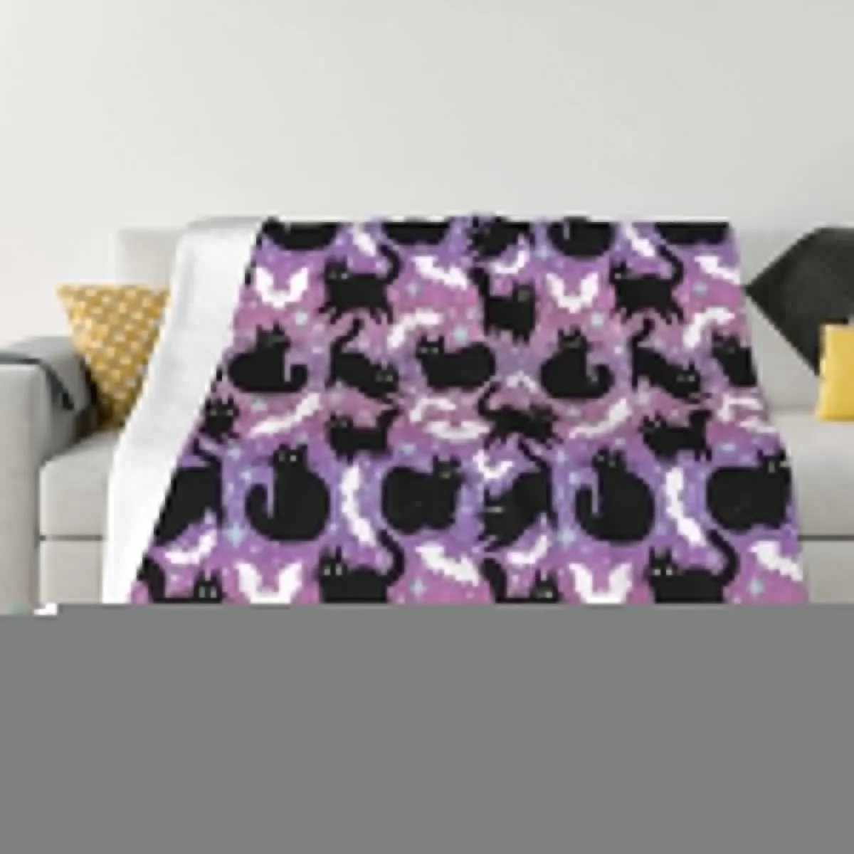 

Pastel Halloween with Black Cats Throw Blanket Baby Winter beds Blankets