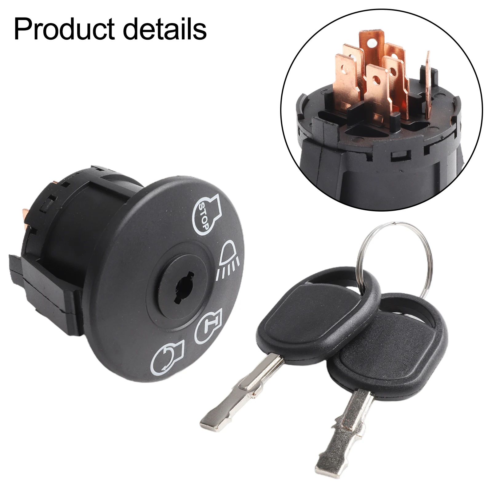 Black 7 Pin Ignition Switch With 2 Keys For For Craftsman Riding Lawn Mower Replace 925-04659 725-04659 532175566 175566 Parts