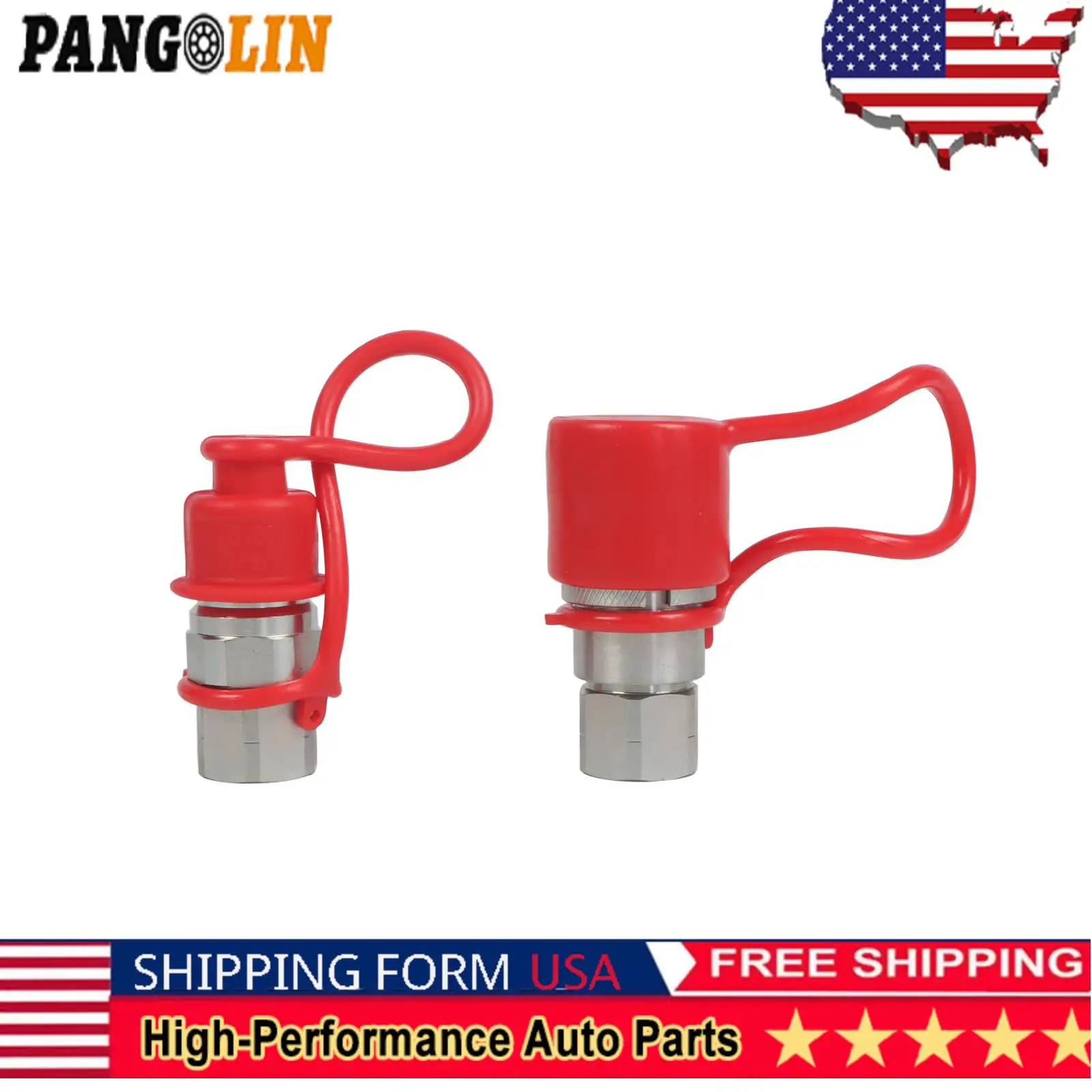 

Набор гидравлических быстроразъемных соединителей PANGOLIN 3/8 дюйма с плоской поверхностью и пылезащитными колпачками, резьба 3/8 дюйма NPT, аксессуары для автомобильного двигателя, запасная часть