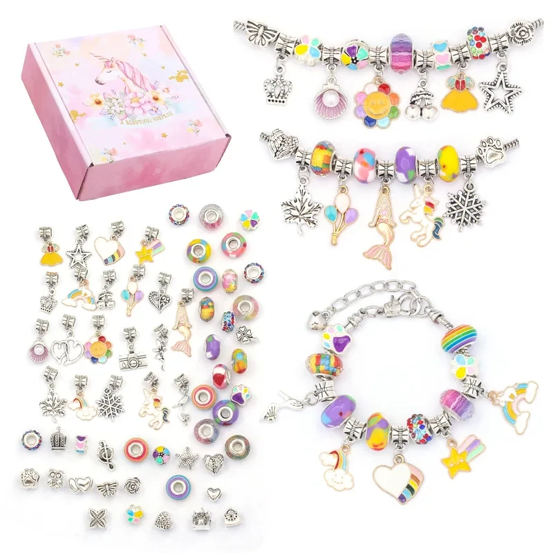 Children DIY Jewelry Making Charm Bracelet Beaded Child Leisure Time Artistic Creation Bracelet Toy Parent-child interaction Toy