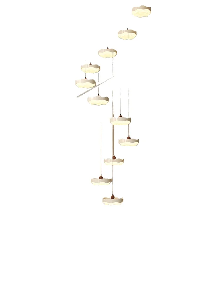 

The new mid-century atmospheric high-end cream style lotus loft duplex ceiling chandelier