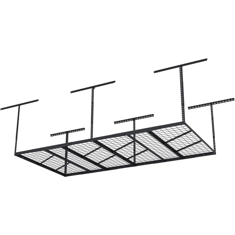 4x8 Overhead Garage Storage Rack,Adjustable Garage Storage Organization Systerm,Heavy Duty Metal Garage Ceiling Storage Racks