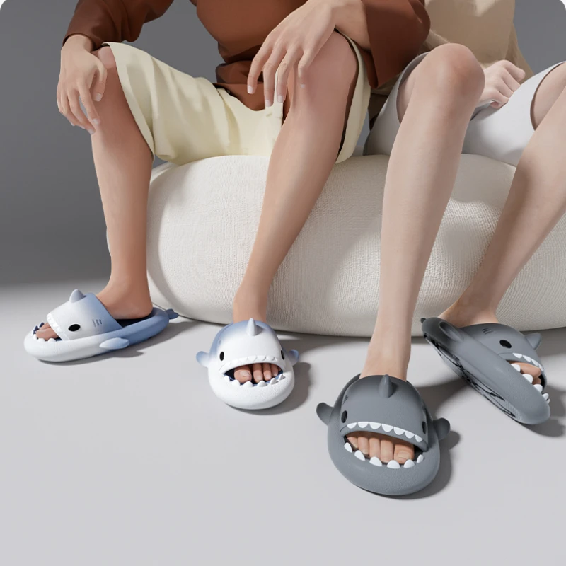 Summer Shark Slippers Women’s EVA Sandals Adult's Outdoor Beach Slides Kids Rainbow Cartoon Flip Flops Boys Girls Casual Shoes