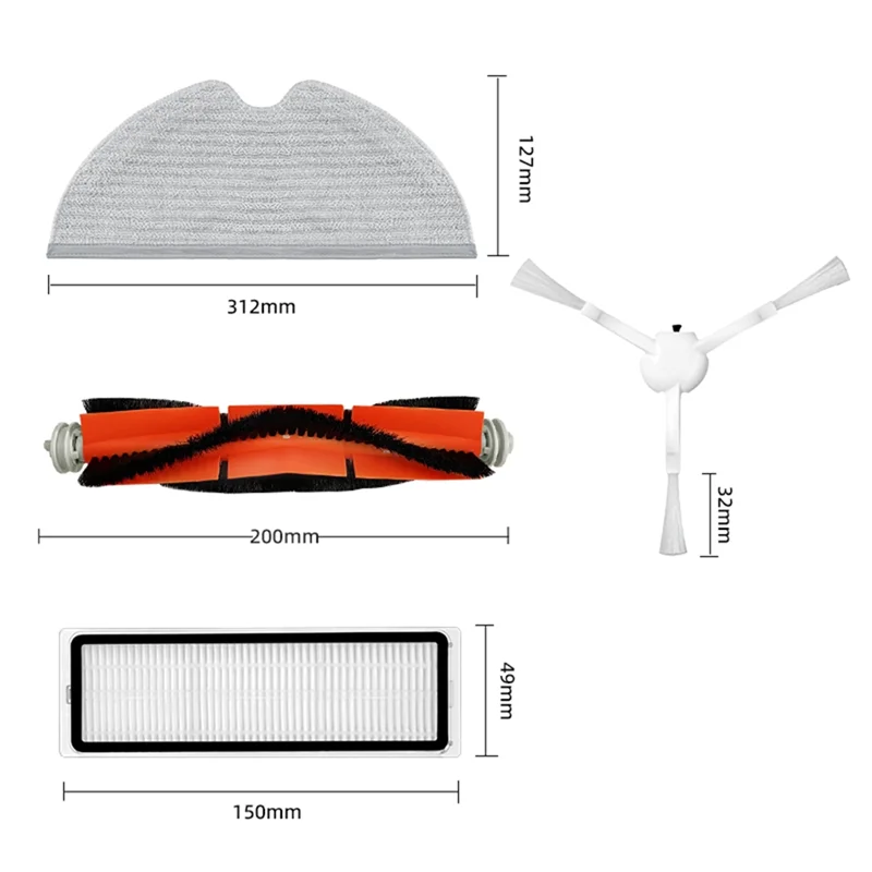 Repuestos para Robot aspirador Xiaomi Mijia 1C 2C Mi, mopa Dreame F9, accesorios, cepillo lateral principal, filtro Hepa, trapo de tela