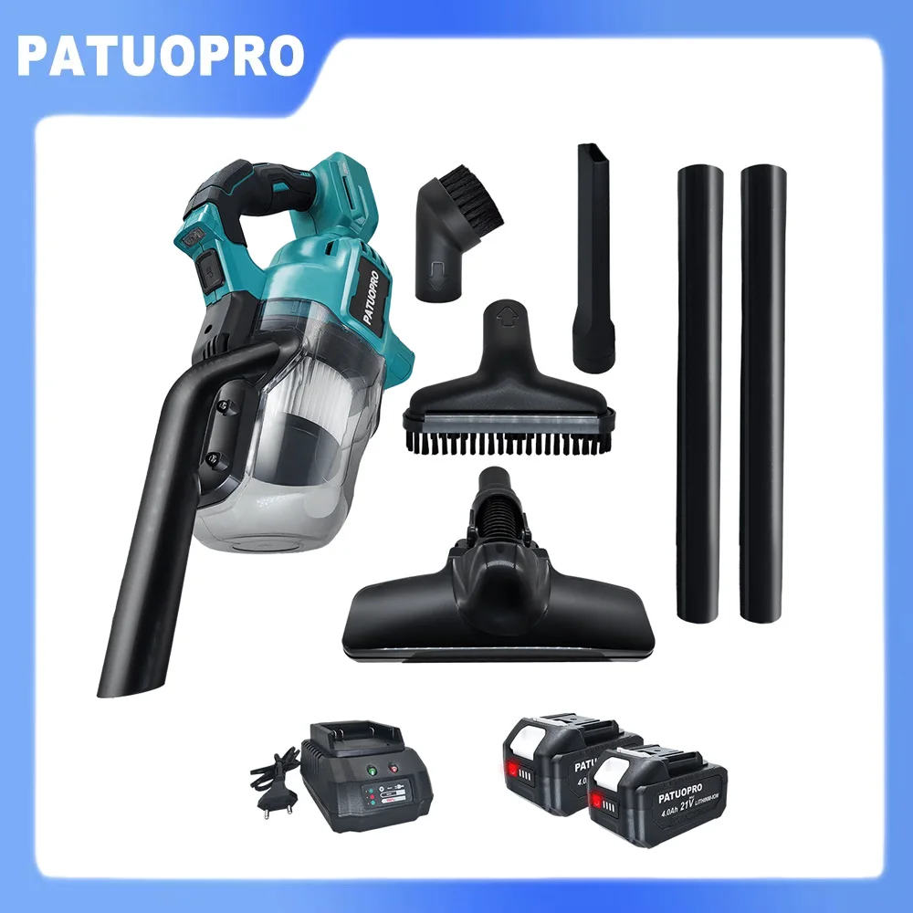PATUOPRO Bezprzewodowy Odkurzacz Akumulatorowy Dmuchawa do Kurzu Odkurzacz do Podłóg Samochodów Sierści Zwierząt Przenośne Narzędzia do Czyszczenia Kompatybilne z Akumulatorami Makita 18V