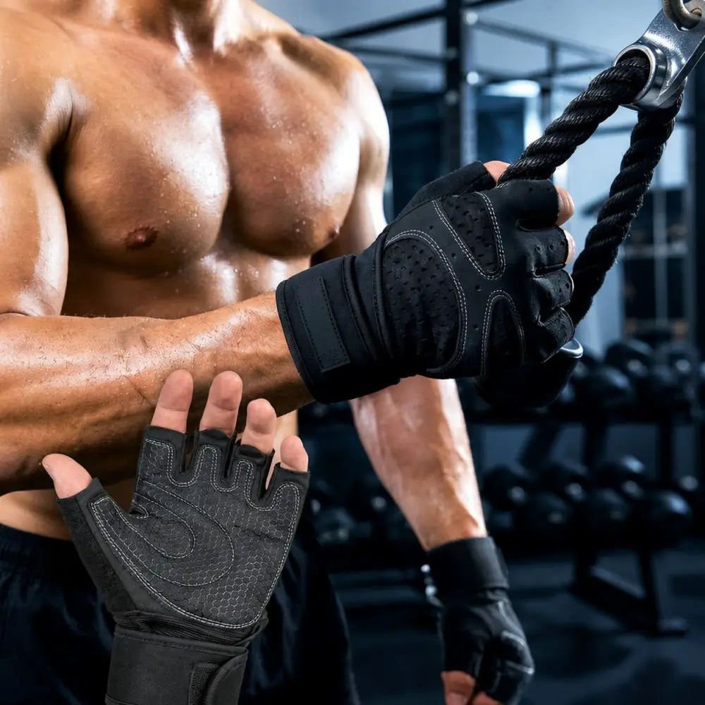 Breathable Weightlifting Gloves For Sffit Fitness Training Gym Wrist Support Protector Anti Slip Workout Bodybuilding