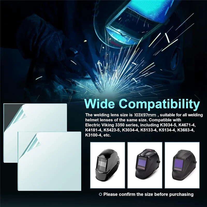A20F-20Pcs 3350 Welding Helmet Lens For Lincoln Electric Viking Welding Hood Cover Clear Lenses - About 103X97mm