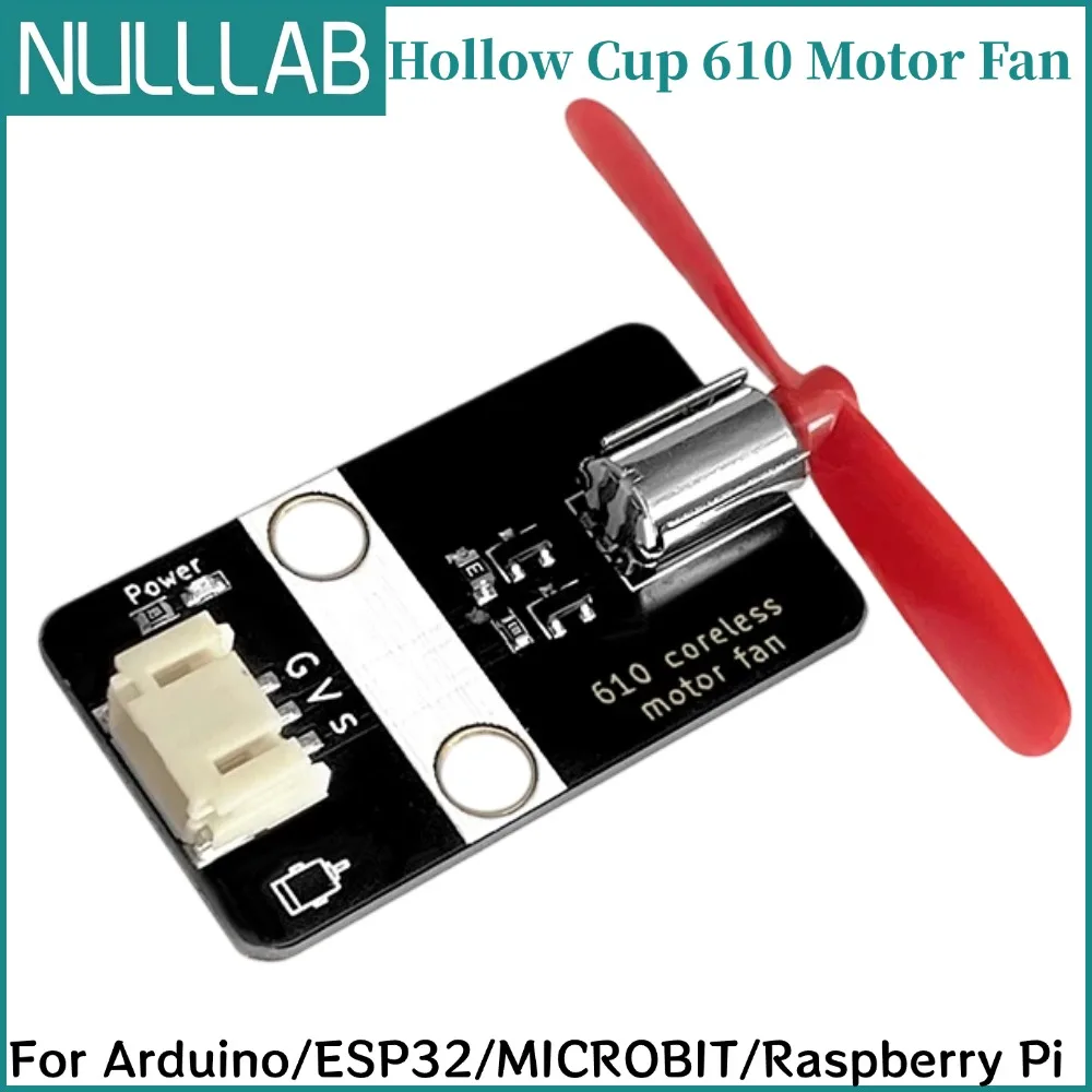 Mini 610 Coreless Motor Fan Module 5V PWM Speed Governor With Protective Enclosure PH2.0 Connector Compatible with Arduino ESP32